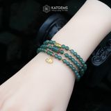  Chuỗi Vòng Lam Ngọc  Jade A 4ly Mix Lu Thống, Hoa Sen Và Charm Hạt Gạo Vàng Trang Sức (Không Kén Mệnh) 2-126004 