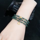  Chuỗi Vòng Lam Ngọc  Jade A 4ly Mix Lu Thống, Hoa Sen Và Charm Hạt Gạo Vàng Trang Sức (Không Kén Mệnh) 2-126004 