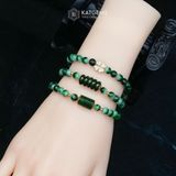  Vòng Chuỗi Ngọc Cẩm Thạch Sơn Thuỷ (Type A) 6ly Mix Ngũ Điếu, Lu Thống Ngọc Bích Canada Vàng Cỏ Bốn Lá Nạm Đá (Không Kén Mệnh) 126013 