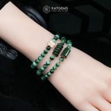  Vòng Chuỗi Ngọc Cẩm Thạch Sơn Thuỷ (Type A) 6ly Mix Ngũ Điếu, Lu Thống Ngọc Bích Canada Vàng Cỏ Bốn Lá Nạm Đá (Không Kén Mệnh) 126013 