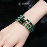  Vòng Chuỗi Ngọc Cẩm Thạch Sơn Thuỷ (Type A) 6ly Mix Ngũ Điếu, Lu Thống Ngọc Bích Canada Vàng Cỏ Bốn Lá Nạm Đá (Không Kén Mệnh) 126013 