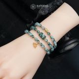 Vòng Chuỗi Ngọc Phỉ Thúy Hoa Bay 5.5li Mix Ngũ Điếu, Charm Hạt Gạo Và Hoa Sen Vàng Trang Sức (Không Kén Mệnh) 1-127023 
