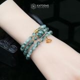  Vòng Chuỗi Ngọc Phỉ Thúy Hoa Bay 5.5li Mix Ngũ Điếu, Charm Hạt Gạo Và Hoa Sen Vàng Trang Sức (Không Kén Mệnh) 1-127023 