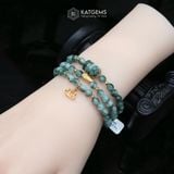  Vòng Chuỗi Ngọc Phỉ Thúy Hoa Bay 5.5li Mix Ngũ Điếu, Charm Hạt Gạo Và Hoa Sen Vàng Trang Sức (Không Kén Mệnh) 1-127023 