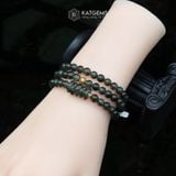  Chuỗi Vòng Thạch Anh Tóc Xanh 5.5ly Mix Ngũ Điếu Và Bi Kim Tiền Vàng Trang Sức (Mộc, Hỏa) 