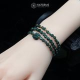  Vòng Chuỗi Lam Ngọc Dẹt 5ly mix Túi Tiền Kim Bảo và Bi Vàng Trang Sức (Không Kén Mệnh) 
