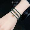  Chuỗi Vòng Lam Ngọc  Jade A 4.8ly Hoa Sen Và Bi Kim Tiền Vàng (Không Kén Mệnh) 1-126004 