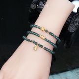  Chuỗi Vòng Lam Ngọc Chất Băng Jade A 4.8ly Hoa Sen, Hạt Gạo, Túi Tiền Vàng (Không Kén Mệnh) 