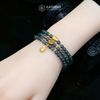  Chuỗi Vòng Lam Ngọc Phớt Gà Đen Jade A 4.6ly Cỏ Bốn Lá, Hạt Gạo, Túi Tiền Vàng (Không Kén Mệnh) 1-126008 
