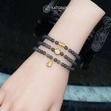  Chuỗi Vòng Lam Ngọc Phớt Gà Đen Jade A 4.6ly Cỏ Bốn Lá, Hạt Gạo, Túi Tiền Vàng (Không Kén Mệnh) 
