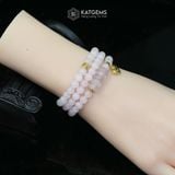  Chuỗi Vòng Thạch Anh Hồng 6.5ly Mix Hồ Ly, Ngũ Điếu Và Bi Kim Tiền Vàng Trang Sức (Hỏa, Thổ) 