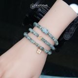  Vòng Chuỗi Ngọc Hoa Bay Bánh Xe 5.6ly Mix Ngũ Điếu, Xu Kim Tiền Và Cỏ 4 Lá Vàng Trang Sức (Không Kén Mệnh) 3-127009 
