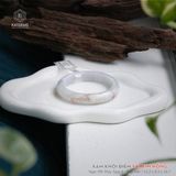  Vòng Khối Phỉ Thúy Xám Khói Điểm Sái Kim Hồng Bản Hẹ 12.2 x 8.5 x 56.7 (Không Kén Mệnh) 2530145 