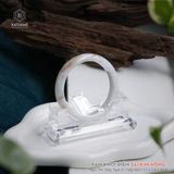  Vòng Khối Phỉ Thúy Xám Khói Điểm Sái Kim Hồng Bản Hẹ 12 x 7.6 x 55.8 (Không Kén Mệnh) 2530146 