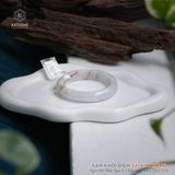  Vòng Khối Phỉ Thúy Xám Khói Điểm Sái Kim Hồng Bản Hẹ 12 x 7.6 x 55.8 (Không Kén Mệnh) 2530146 