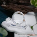  Vòng Khối Phỉ Thúy Xám Khói Điểm Sái Kim Hồng Bản Hẹ 12 x 7.6 x 55.8 (Không Kén Mệnh) 2530146 