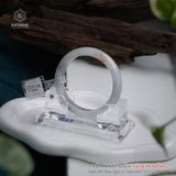  Vòng Khối Phỉ Thúy Xám Khói Điểm Sái Kim Hồng Bản Hẹ 11.7 x 7.8 x 55.6 (Không Kén Mệnh) 2530138 