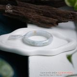  Vòng Khối Phỉ Thúy Xám Khói Điểm Sái Kim Hồng Bản Hẹ 12.2 x 8 x 55.5 (Không Kén Mệnh) 2530136 