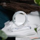  Vòng Khối Phỉ Thúy Xám Khói Điểm Sái Kim Hồng Bản Hẹ 12.2 x 8 x 55.5 (Không Kén Mệnh) 2530136 