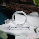  Vòng Khối Phỉ Thúy Xám Khói Điểm Sái Kim Hồng Bản Hẹ 12.2 x 8 x 55.5 (Không Kén Mệnh) 2530136 