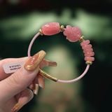  Vòng Dây Cáp Đá Đào Hoa Mix Ngũ Điếu, Hồ Ly Và Lu Thống (Thổ, Hỏa) 150525-8 