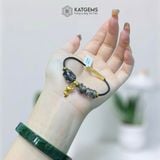  Vòng Dây Cáp Thạch Anh Tóc Đen Ngũ Điếu Mix Lu Thống, Bà Hồ Ly Vàng (Thủy, Mộc) 