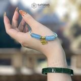  Vòng Dây Cáp Đá Aqua Ngũ Điếu Mix Hồ Ly Vàng, Lu Thống Chạm Kim Tiền (Thủy, Mộc) 