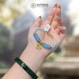  Vòng Dây Cáp Đá Aqua Ngũ Điếu Mix Hồ Ly Vàng, Lu Thống Chạm Kim Tiền (Thủy, Mộc) 