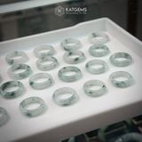  Nhẫn Ngọc Phỉ Thuý Hoa Bay Chất Nếp Băng ni 15-19mm (Không Kén Mệnh) 