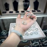  Nhẫn Ngọc Phỉ Thuý Hoa Bay Chất Nếp Băng ni 15-19mm (Không Kén Mệnh) 