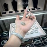  Nhẫn Ngọc Phỉ Thuý Hoa Bay Chất Nếp Băng ni 15-19mm (Không Kén Mệnh) 