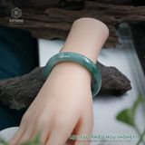  Vòng Khối Ngọc Phỉ Thúy Jade A Lục Táo Phiêu Hoa (MONET) Cao Cấp Bản Hẹ 11.9 x 7.8 x 53.5 (Không Kén Mệnh) 2534675 