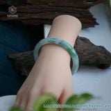  Vòng Khối Ngọc Phỉ Thúy Lam Thiên Hoa Bay Phớt Xanh Cay Cao Cấp Bản Hẹ 10 x 7.3 x 57.5 (Không Kén Mệnh) 2535584 