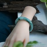  Vòng Khối Ngọc Phỉ Thúy Jade A Lục Táo Phiêu Hoa (MONET) Cao Cấp Bản Hẹ 11.3 x 7.8 x 54.4 (Không Kén Mệnh) 2535582 