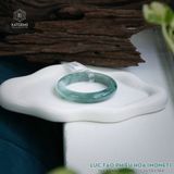  Vòng Khối Ngọc Phỉ Thúy Jade A Lục Táo Phiêu Hoa (MONET) Cao Cấp Bản Hẹ 11.3 x 7.8 x 54.4 (Không Kén Mệnh) 2535582 