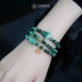  Vòng Chuỗi Ngọc Cẩm Thạch Sơn Thuỷ (Type A) 6ly Mix Hồ Ly Phượng, Ngũ Điếu Phỉ Thúy, Hoa Sen Và Bi Kim Tiền Vàng Trang Sức (Không Kén Mệnh) CTA1-126002 