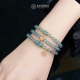  Vòng Chuỗi Lam Ngọc Chất Băng 5.6ly Mix Lu Thống, Ngũ Điếu, Bi Kim Tiền Và Hoa Sen Vàng Trang Sức (Không Kén Mệnh) 1-126003 