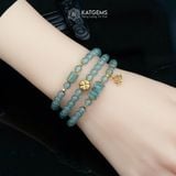  Vòng Chuỗi Lam Ngọc Chất Băng 5.6ly Mix Lu Thống, Ngũ Điếu, Bi Kim Tiền Và Hoa Sen Vàng Trang Sức (Không Kén Mệnh) 1-126003 