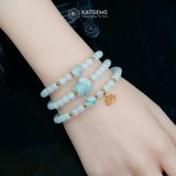  Vòng Chuỗi Bạch Ngọc 5.3ly Mix Lu Thống, Ngũ Điếu, Hồ Ly Ngọc Phỉ Thúy Và Hoa Sen Vàng Trang Sức (Không Kén Mệnh) 1-129003 