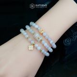  Vòng Chuỗi Bạch Ngọc Điểm Sái Kim Hồng 6ly Mix Ngũ Điếu, Bi Kim Tiền Và Cỏ Bốn Lá Nạm Đá Vàng Trang Sức (Không Kén Mệnh) V1-129002 