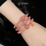  Vòng Chuỗi Đá Đào Hoa 5.6ly Mix Hồ Ly, Ngũ Điếu, Cỏ Bốn Lá Và Hoa Sen Vàng Trang Sức (Hỏa Thổ) 125002 