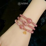  Vòng Chuỗi Đá Đào Hoa 5.6ly Mix Hồ Ly, Ngũ Điếu, Cỏ Bốn Lá Và Hoa Sen Vàng Trang Sức (Hỏa Thổ) 125002 