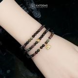  Vòng Chuỗi Đá Tourmaline 4.6ly Mix Bi Kim Tiền Và Hoa Sen Vàng Trang Sức  (Không Kén Mệnh)125003 