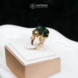  Nhẫn Kim Ngọc Phúc Lộc Mặt Tỳ Hưu Ngọc Bích Canada 18x12x10ly Vàng Trang Sức VIP (Không Kén Mệnh) 