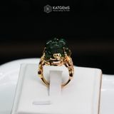  Nhẫn Kim Ngọc Phúc Lộc Mặt Tỳ Hưu Ngọc Bích Canada 18x12x10ly Vàng Trang Sức VIP (Không Kén Mệnh) 