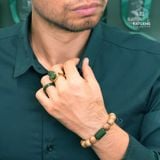  Vòng Đơn Trầm Banh Cam 12,5ly Mix Lu Thống Ngọc Bích Canada (Không Kén Mệnh) 