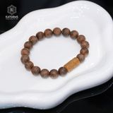  Vòng Đơn Trầm Banh Cam 10ly Mix Lu Thống Đá Thạch Anh Tóc Vàng (Thổ, Kim) 