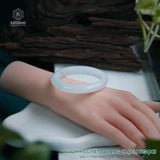  Vòng Khối Ngọc Phỉ Thúy Bạch Nguyệt Quang (Bạch Ngọc) Cấp Bản Hẹ 10.6 x 8.2 x 52.9 (Không Kén Mệnh) 2538633 