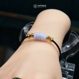  Vòng Dây Cáp Ngũ Điếu Phỉ Thúy Phớt Tím Tử La Lan Mix 2 Bi Kim Tiền Vàng Trang Sức (Không Kén Mệnh) ( SL Có Hạn ) 