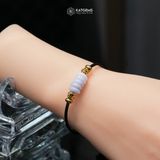  Vòng Dây Cáp Ngũ Điếu Phỉ Thúy Phớt Tím Tử La Lan Mix 2 Bi Kim Tiền Vàng Trang Sức (Không Kén Mệnh) ( SL Có Hạn ) 